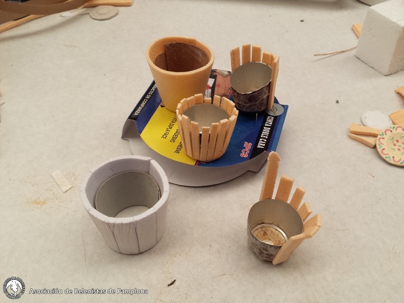 Cubos de madera con porex