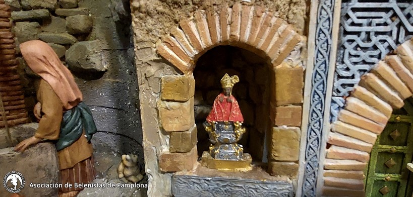 La hornacina de San Fermín en uno de los belenes