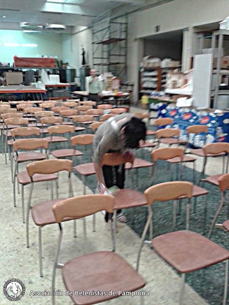 Preparando la sala