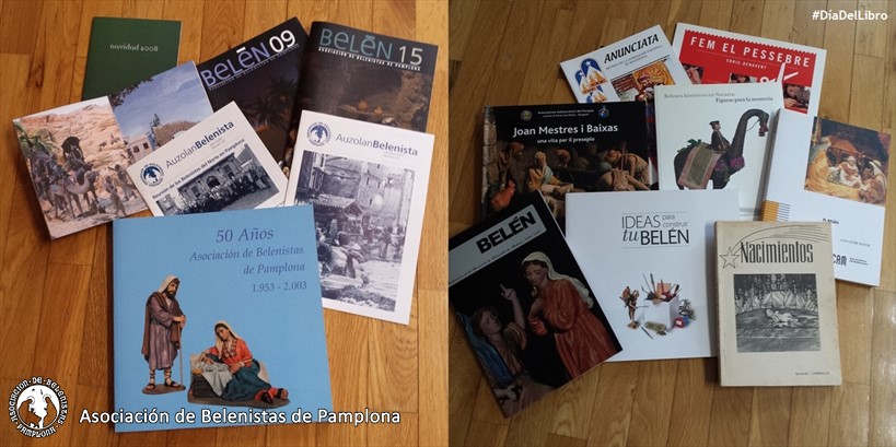 A la izquierda publicaciones de la asociación, a la derecha otras publicaciones belenistas